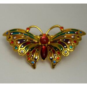 Joan Rivers' Bejeweled Butterflies Collection Brooch Butterfly #2 Plique a Jour